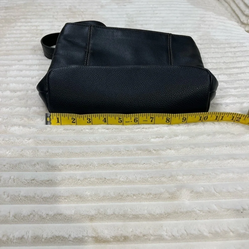The Sak Brown Pebble Leather Shoulder Bag With Contrast Stitching